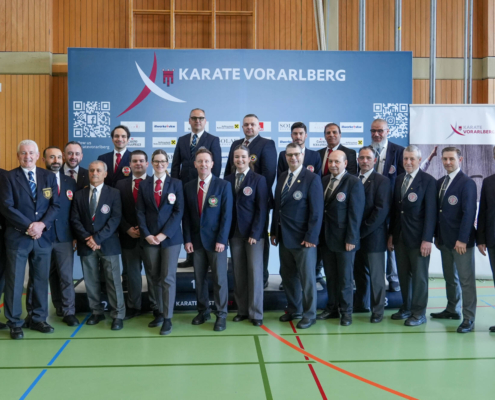 Engagierte Helferinnen und Helfer von Karate Hofsteig unterstützen die Durchführung der Landesmeisterschaft 2026 in Lauterach mit Einsatz und Teamgeist